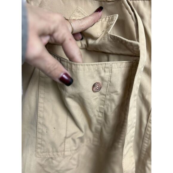 Vintage The Jack Set Beige Trench Coat Removable Hood Sz 13/14 Hong Kong Pockets - Picture 5 of 10